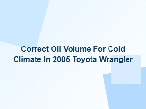 Optimal Engine Oil Capacity in Cold Conditions